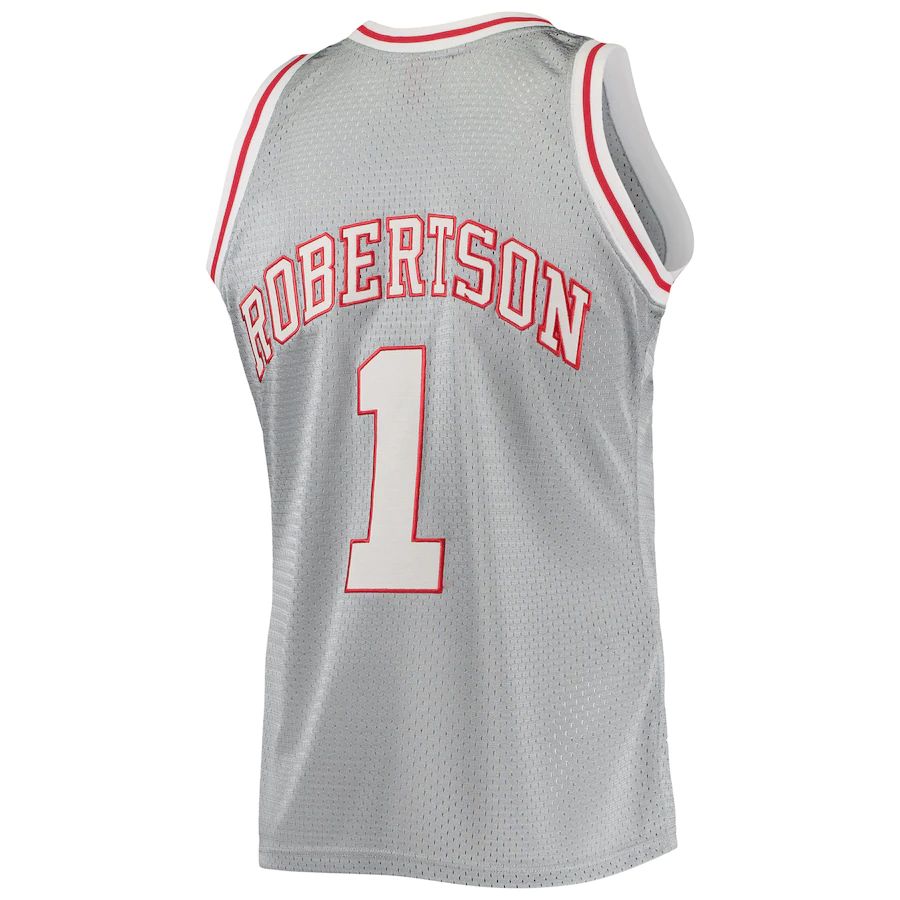 Custom #1 Silver 1971 MIL Basketball Shirt Top