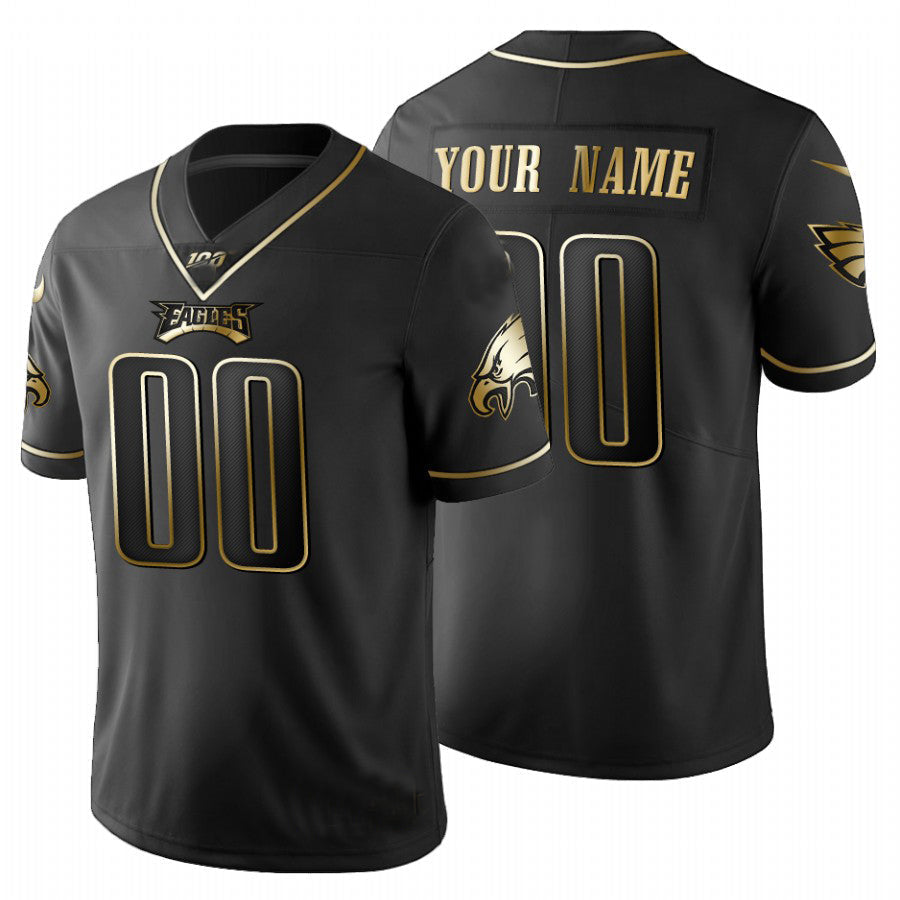 Custom #100 Black PHI Football Shirt Top