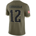 Custom #12 Olive 2022 PHI Football Shirt Top