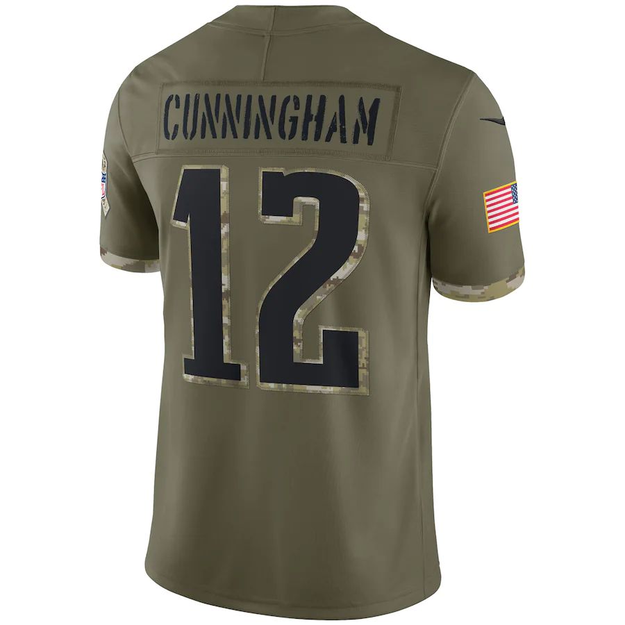 Custom #12 Olive 2022 PHI Football Shirt Top