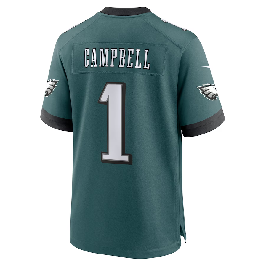 Custom #1 Green 2025 PHI Football Shirt Top