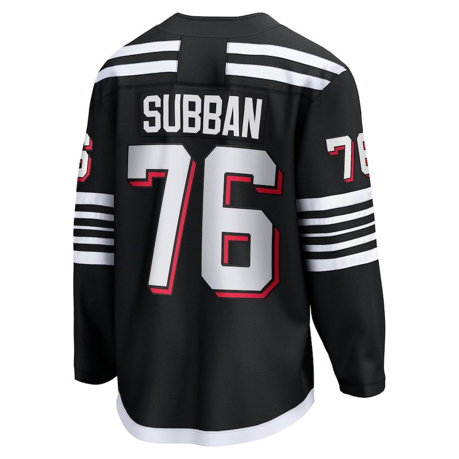 Custom #76 Black NJD Hockey Shirt Top