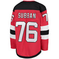 Custom #76 Red NJD Hockey Shirt Top