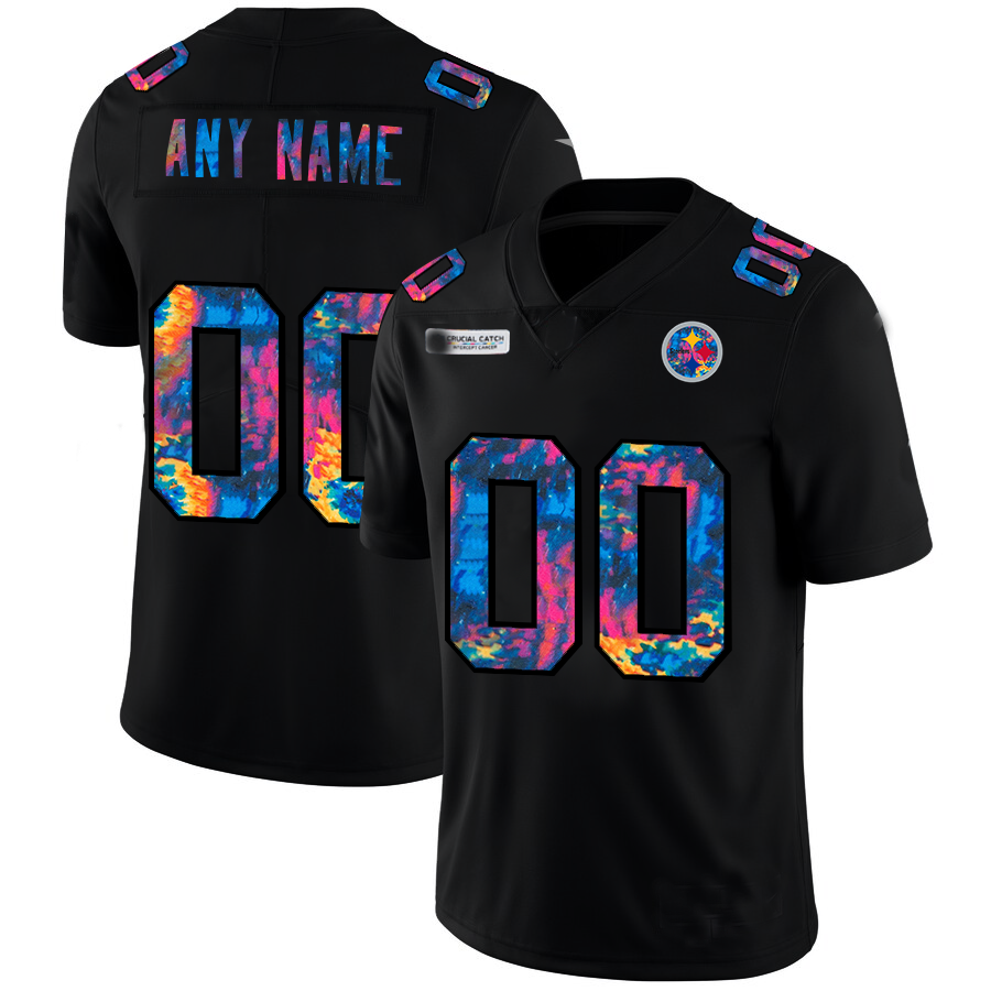 Custom Black 2020 PIT Football Shirt Top