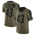 Custom #43 Olive 2021 PIT Football Shirt Top