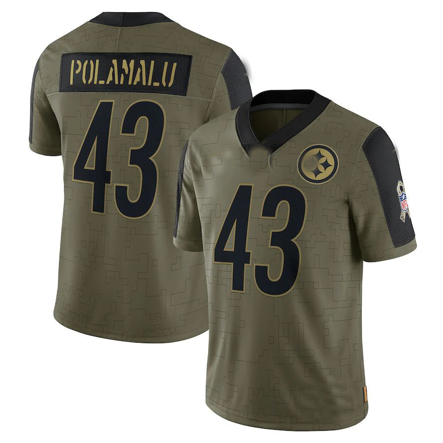 Custom #43 Olive 2021 PIT Football Shirt Top