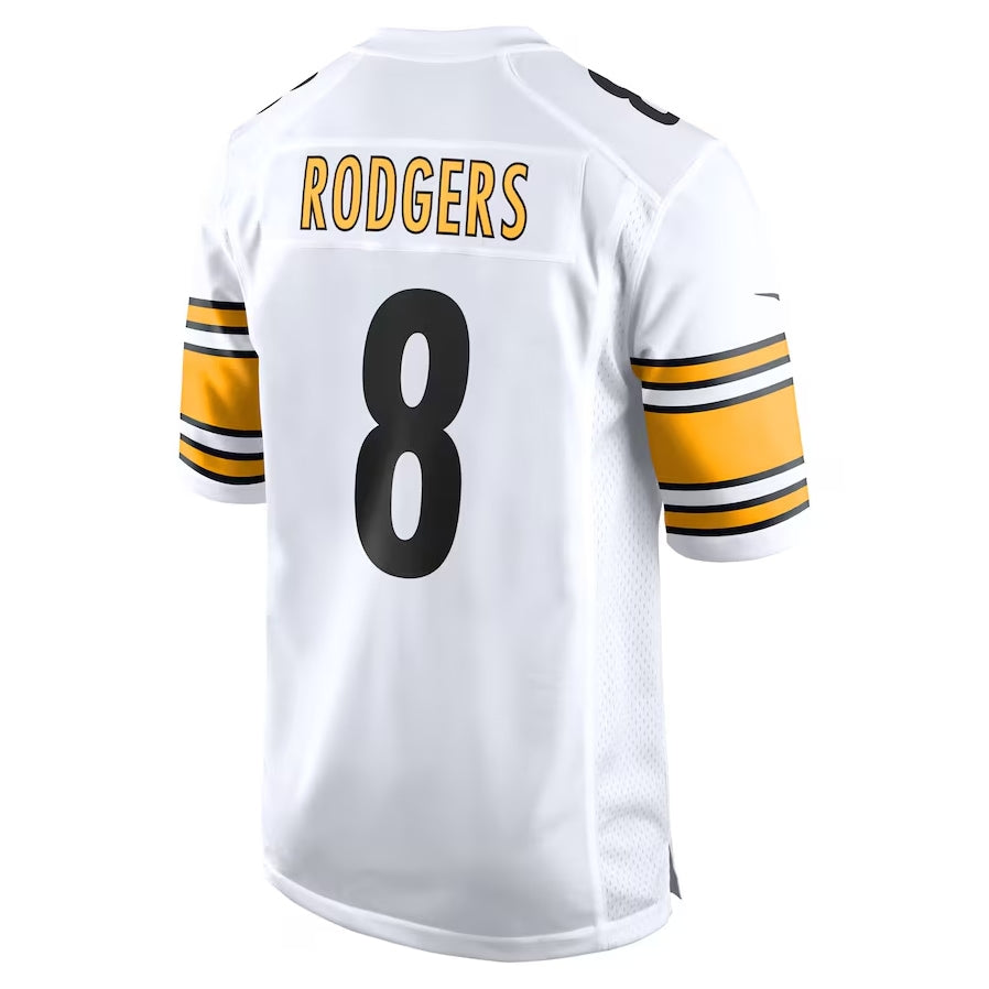 Custom #8 White PIT Football Shirt Top