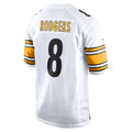 Custom #8 White PIT Football Shirt Top