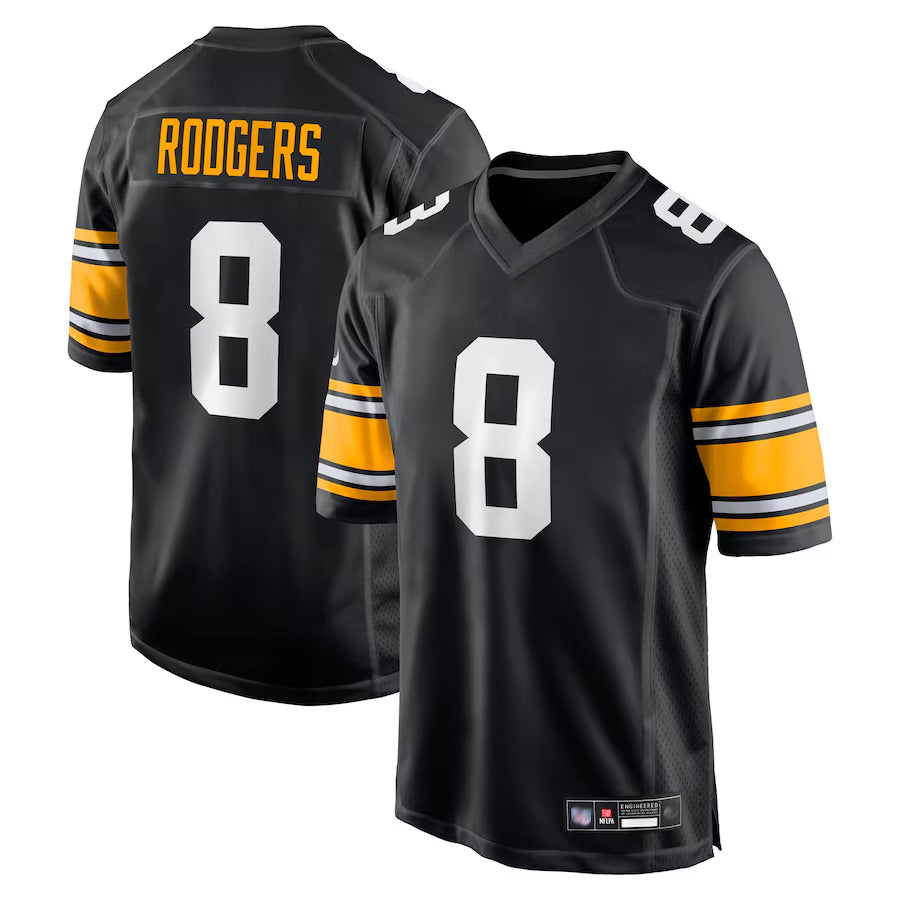 Custom #8 Black PIT Football Shirt Top