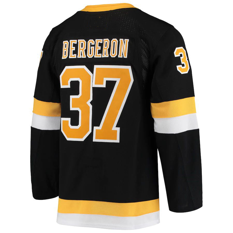 Custom #37 Black BOS Hockey Shirt Top