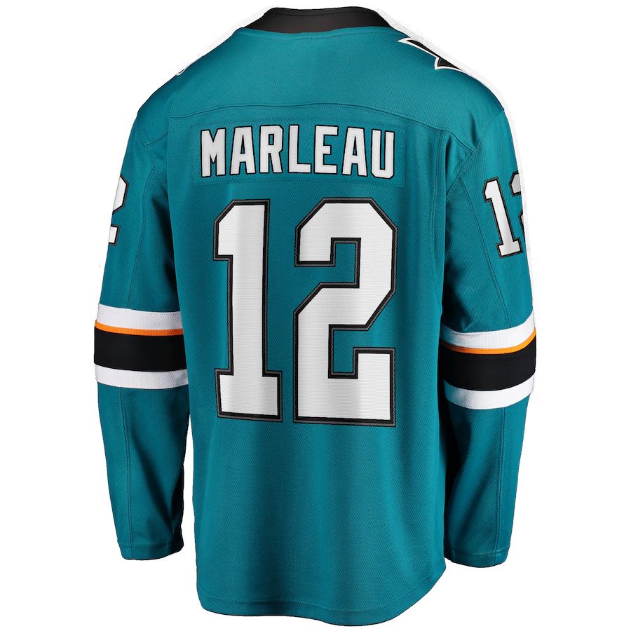 Custom #12 Teal SJS Hockey Shirt Top