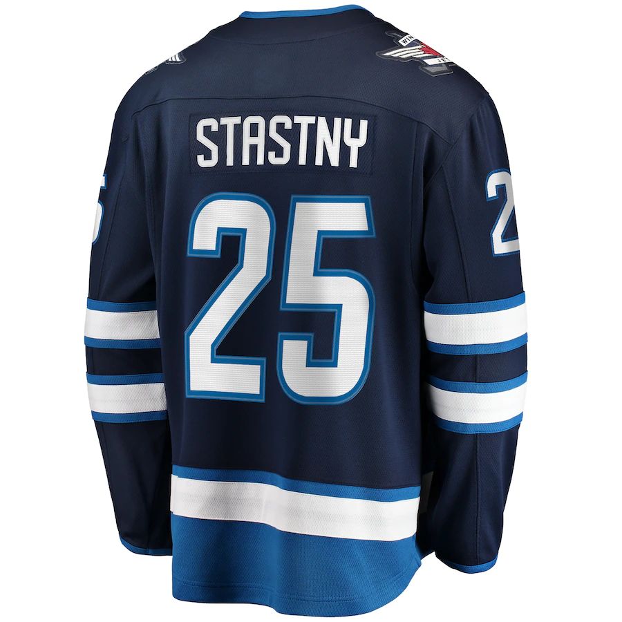 Custom #25 Navy Hockey Shirt Top