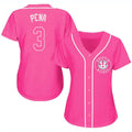 Custom Pink HOU Baseball Shirt Top