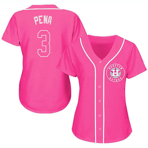 Custom Pink HOU Baseball Shirt Top