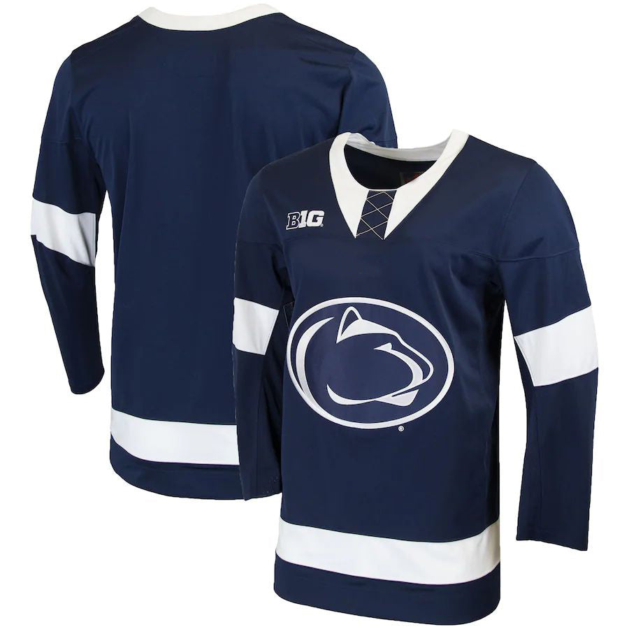 Custom Navy Hockey Shirt Top