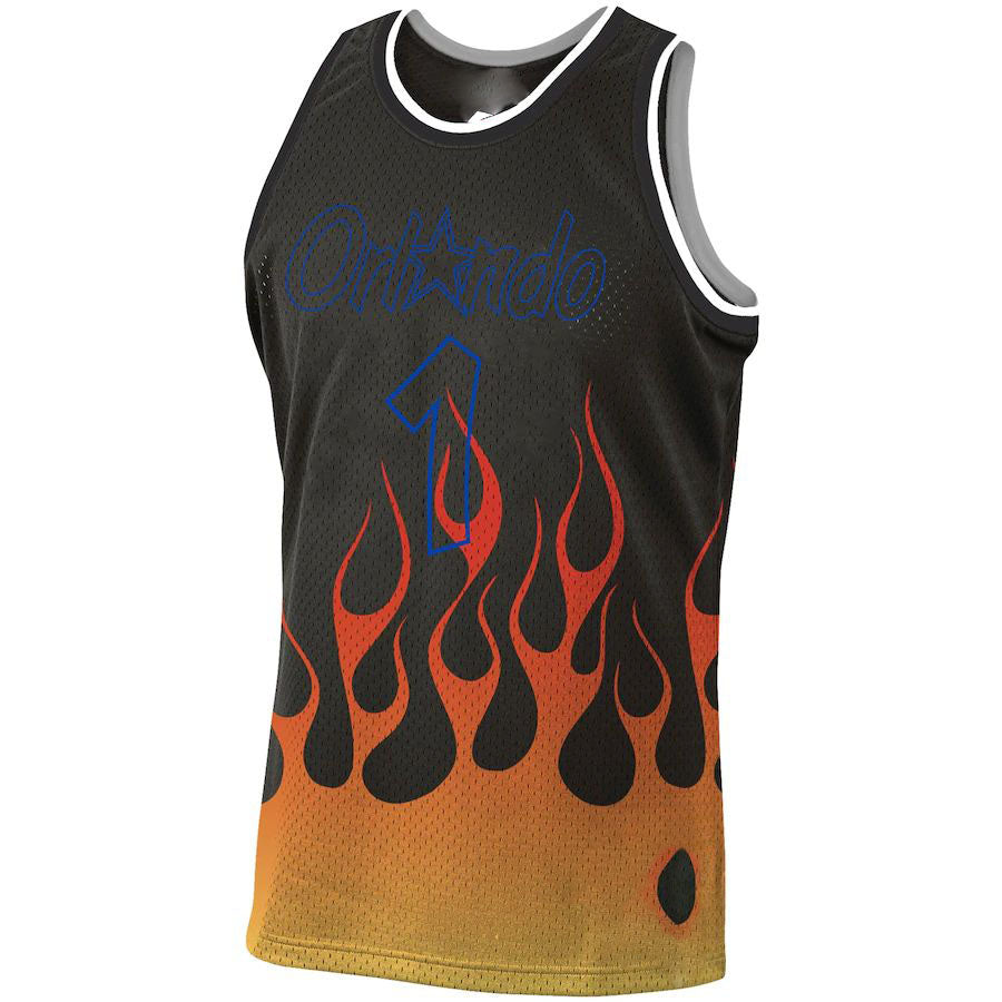 Custom #1 Black 1994 ORL Basketball Shirt Top