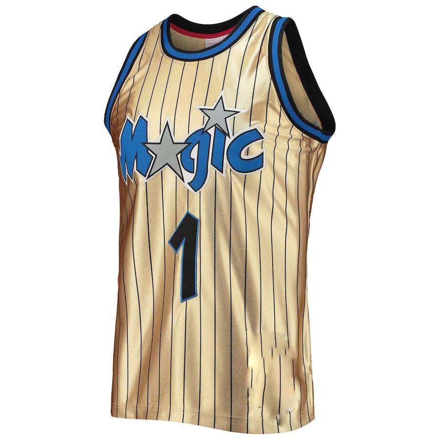 Custom #1 Gold 1993 ORL Basketball Shirt Top