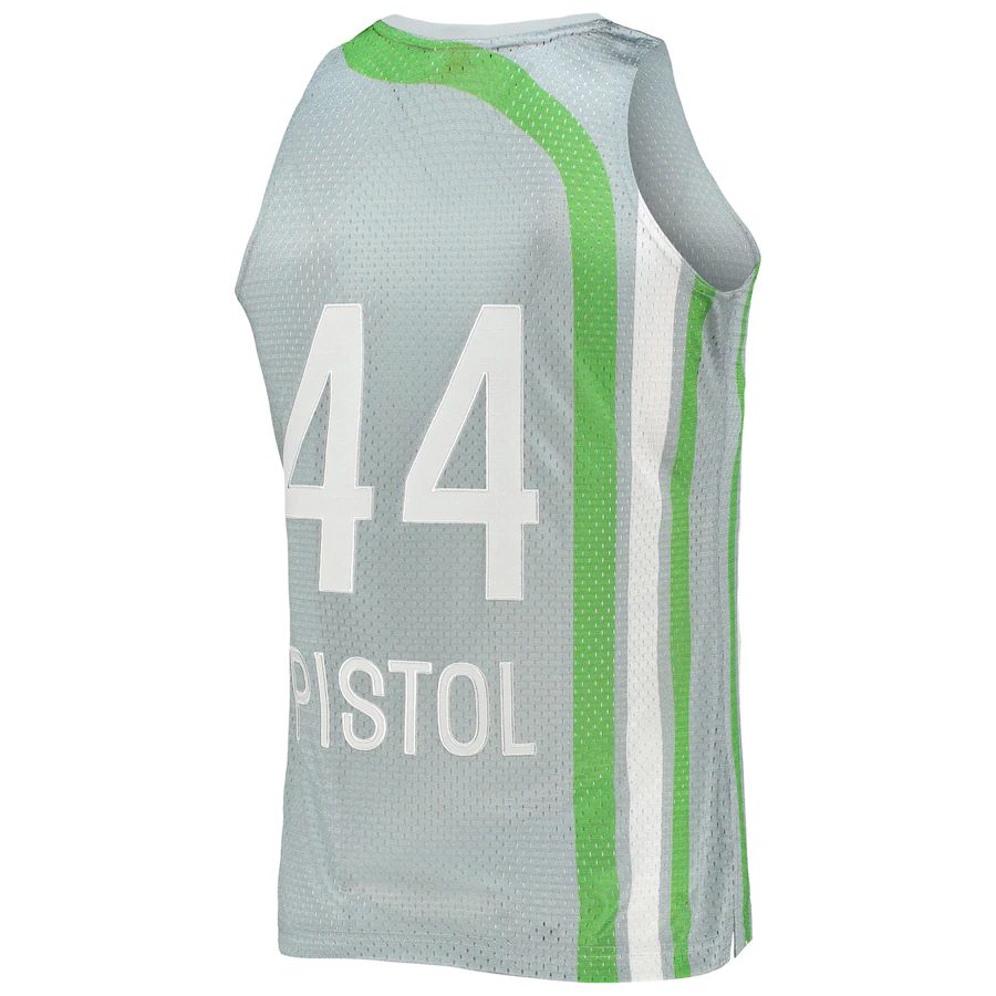 Custom #44 Silver 1971 Basketball Shirt Top