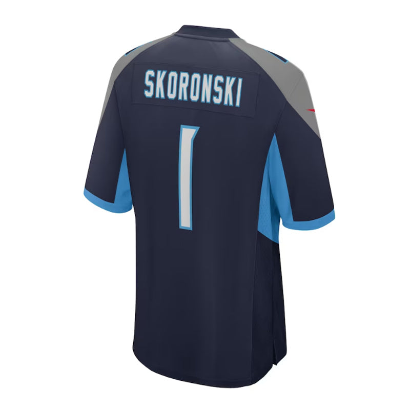 Custom #1 Navy 2023 TEN Football Shirt Top