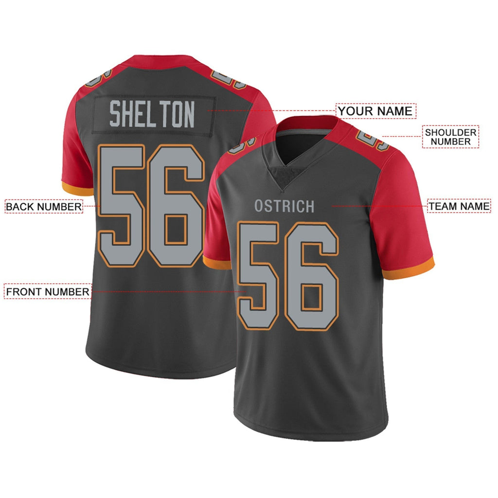 Custom Red TB Football Shirt Top