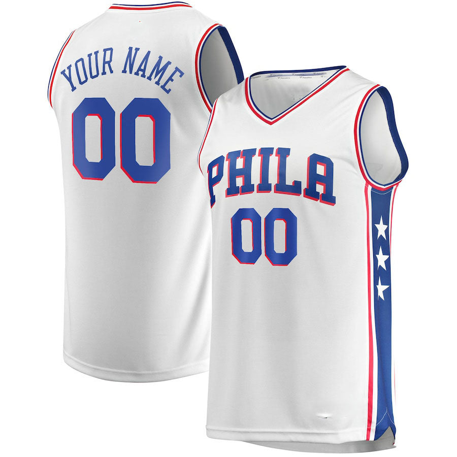 Custom White PHI Basketball Shirt Top