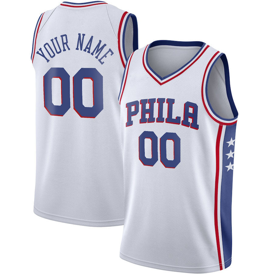 Custom #21 White 2020 PHI Basketball Shirt Top