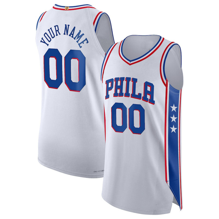 Custom #22 White 2021 PHI Basketball Shirt Top