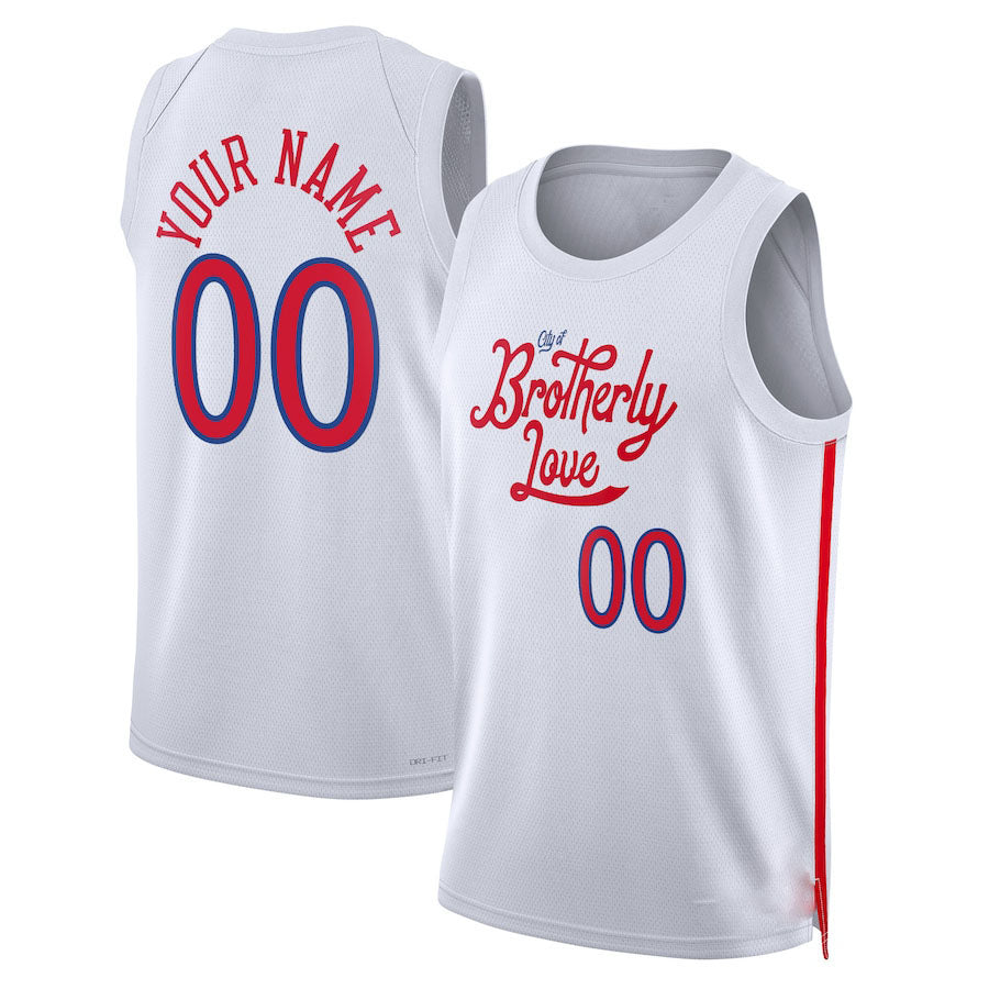Custom #23 White 2022 PHI Basketball Shirt Top