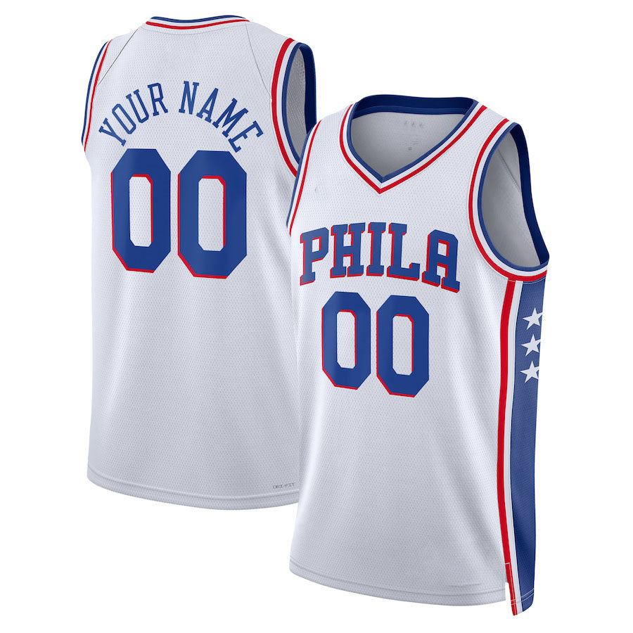 Custom #23 White 2022 PHI Basketball Shirt Top