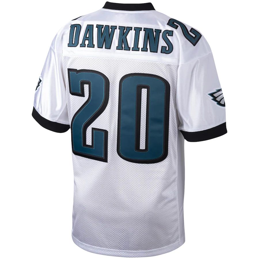 Custom #20 White 2004 Throwback PHI Football Shirt Top