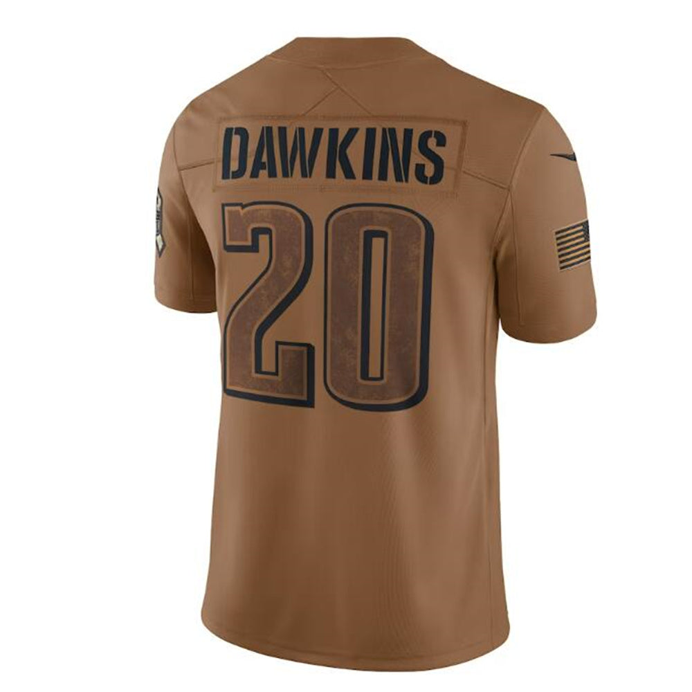 Custom #20 Brown 2023 PHI Football Shirt Top