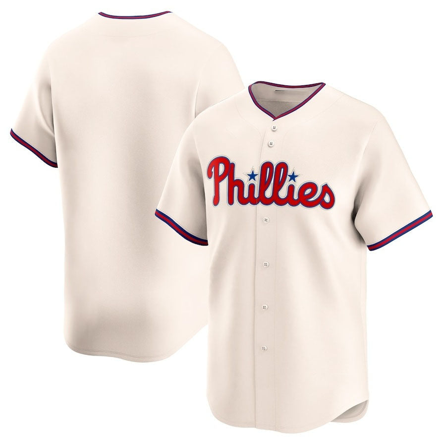 Custom Cream PHI Baseball Shirt Top