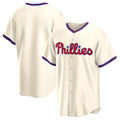 Custom Cream PHI Baseball Shirt Top