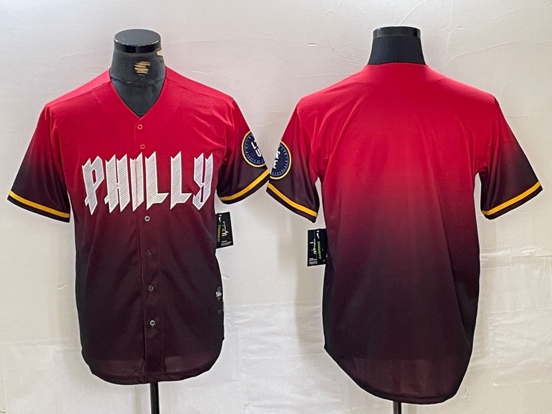 Custom Black 2024 City Connect PHI Baseball Shirt Top