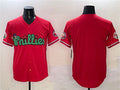 Custom Red PHI Baseball Shirt Top