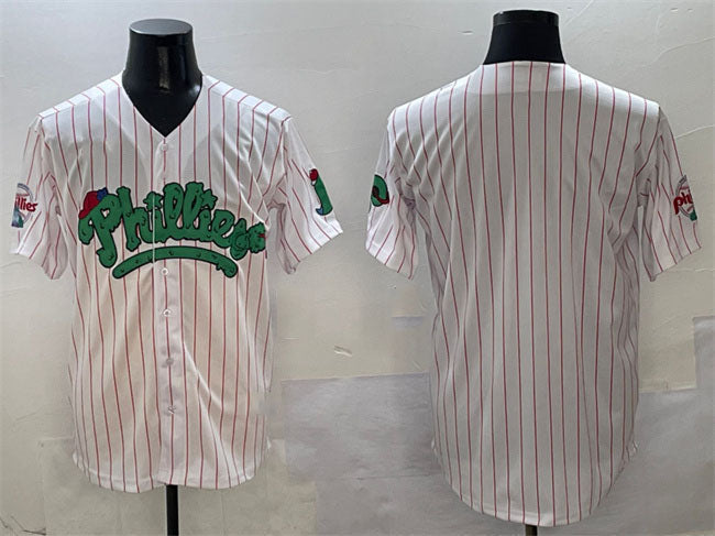 Custom White PHI Baseball Shirt Top