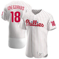 Custom #18 White PHI Baseball Shirt Top