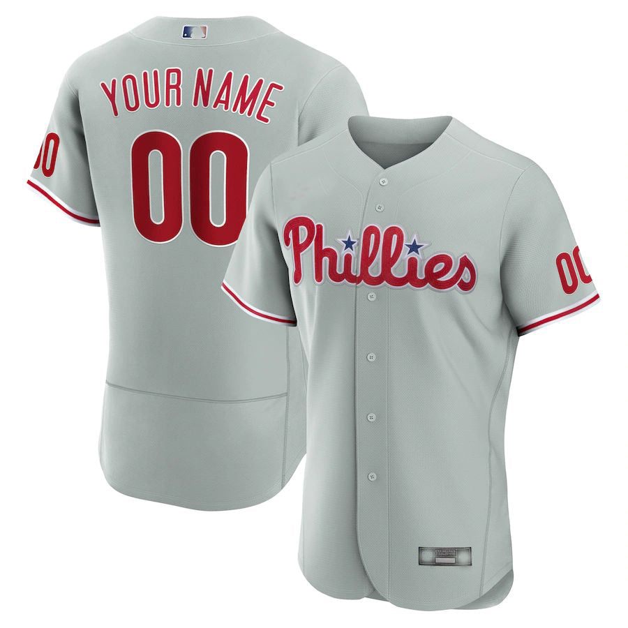 Custom Gray PHI Baseball Shirt Top