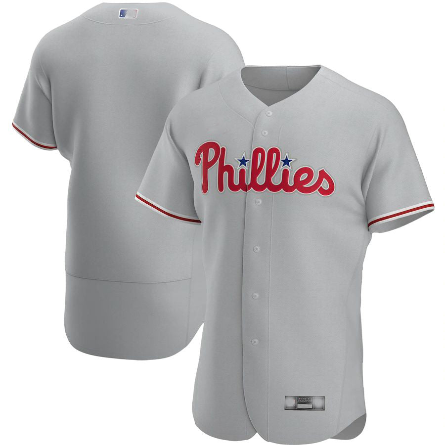 Custom Gray PHI Baseball Shirt Top