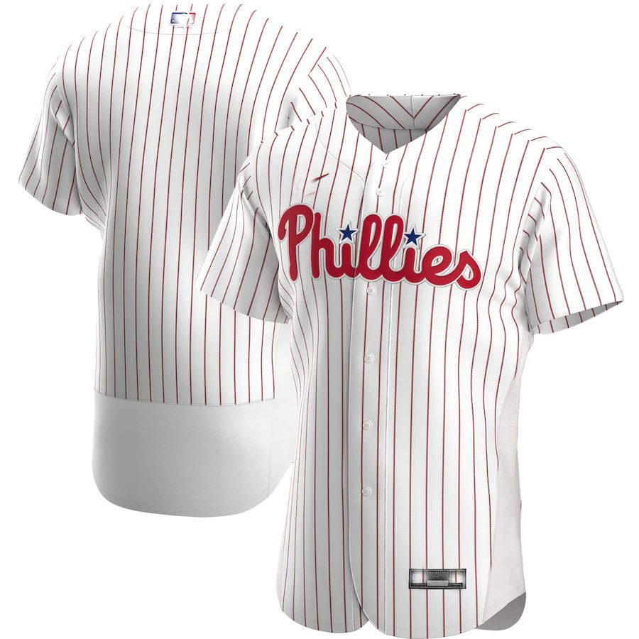 Custom White PHI Baseball Shirt Top