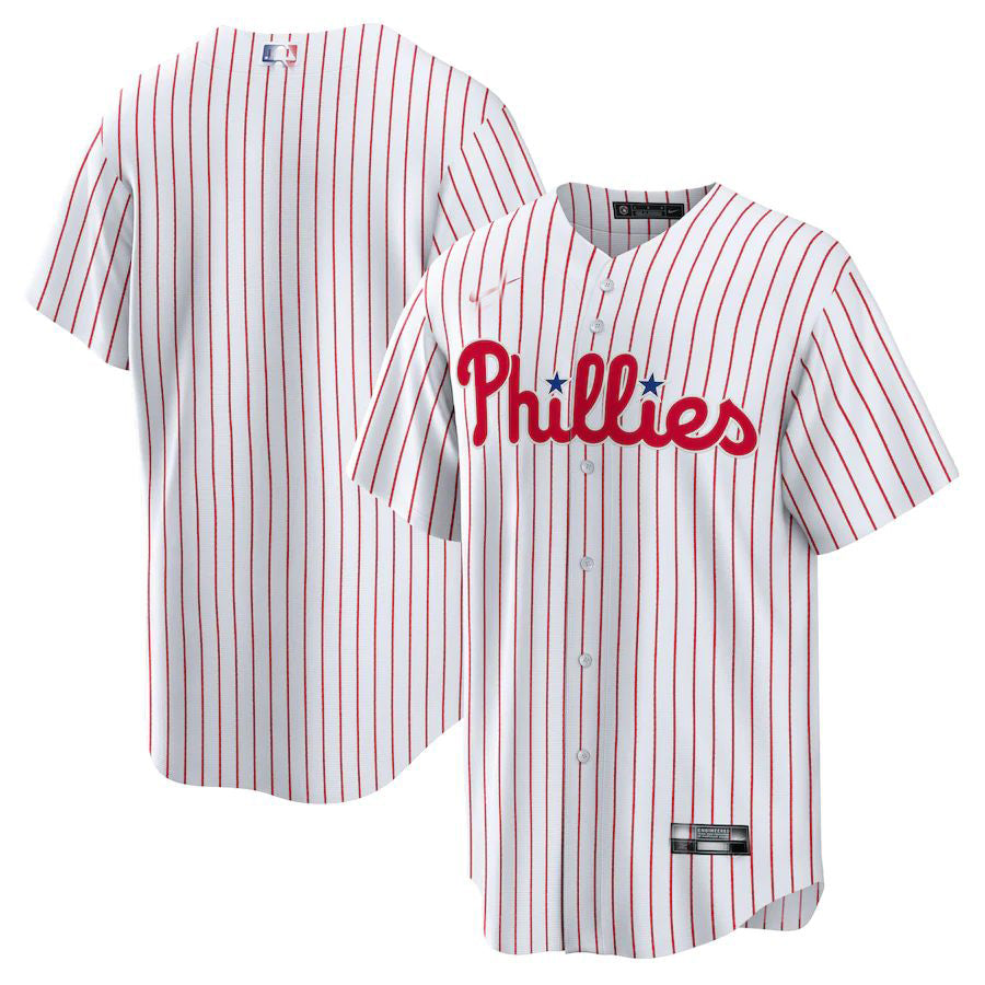 Custom White PHI Baseball Shirt Top