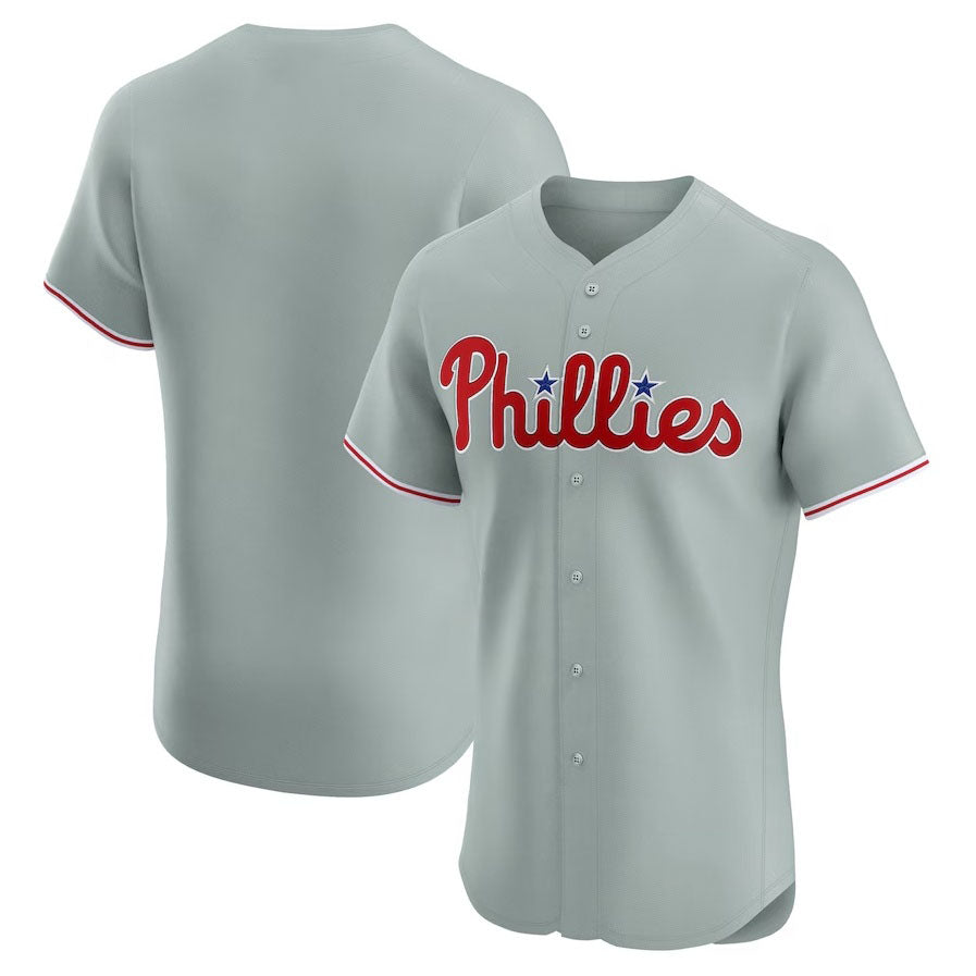 Custom Gray PHI Baseball Shirt Top