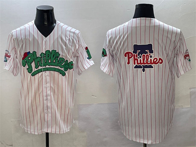 Custom White PHI Baseball Shirt Top