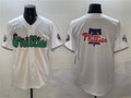 Custom White PHI Baseball Shirt Top