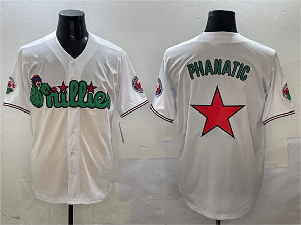 Custom White PHI Baseball Shirt Top