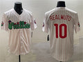 Custom #10 White PHI Baseball Shirt Top