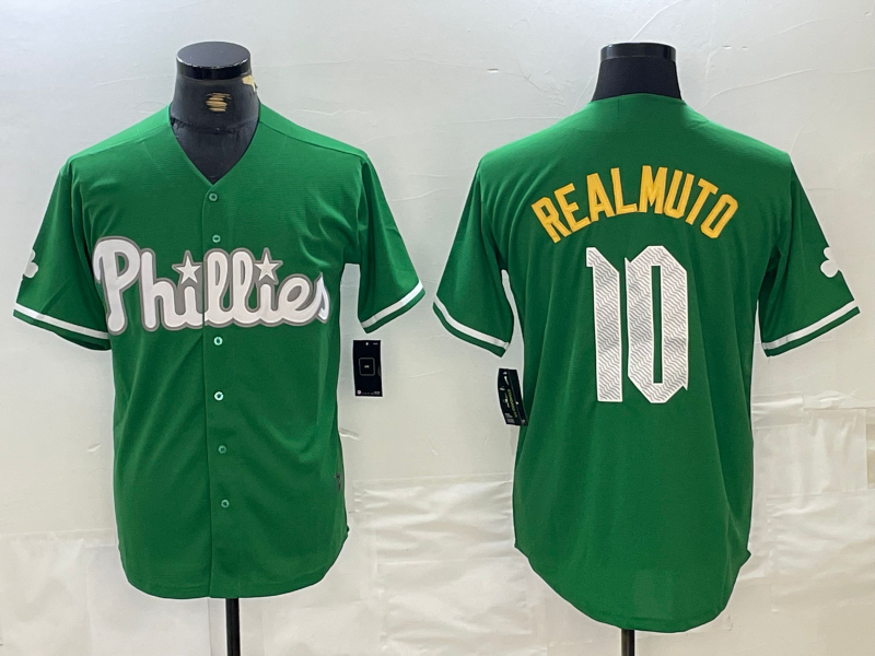 Custom #10 Green PHI Baseball Shirt Top