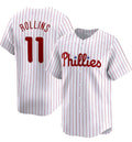 Custom #11 White PHI Baseball Shirt Top