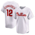 Custom #12 White PHI Baseball Shirt Top