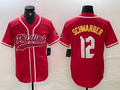 Custom #12 Red 2024 City Connect PHI Baseball Shirt Top